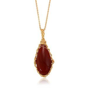 Natural Red Onyx 18KGP Necklace